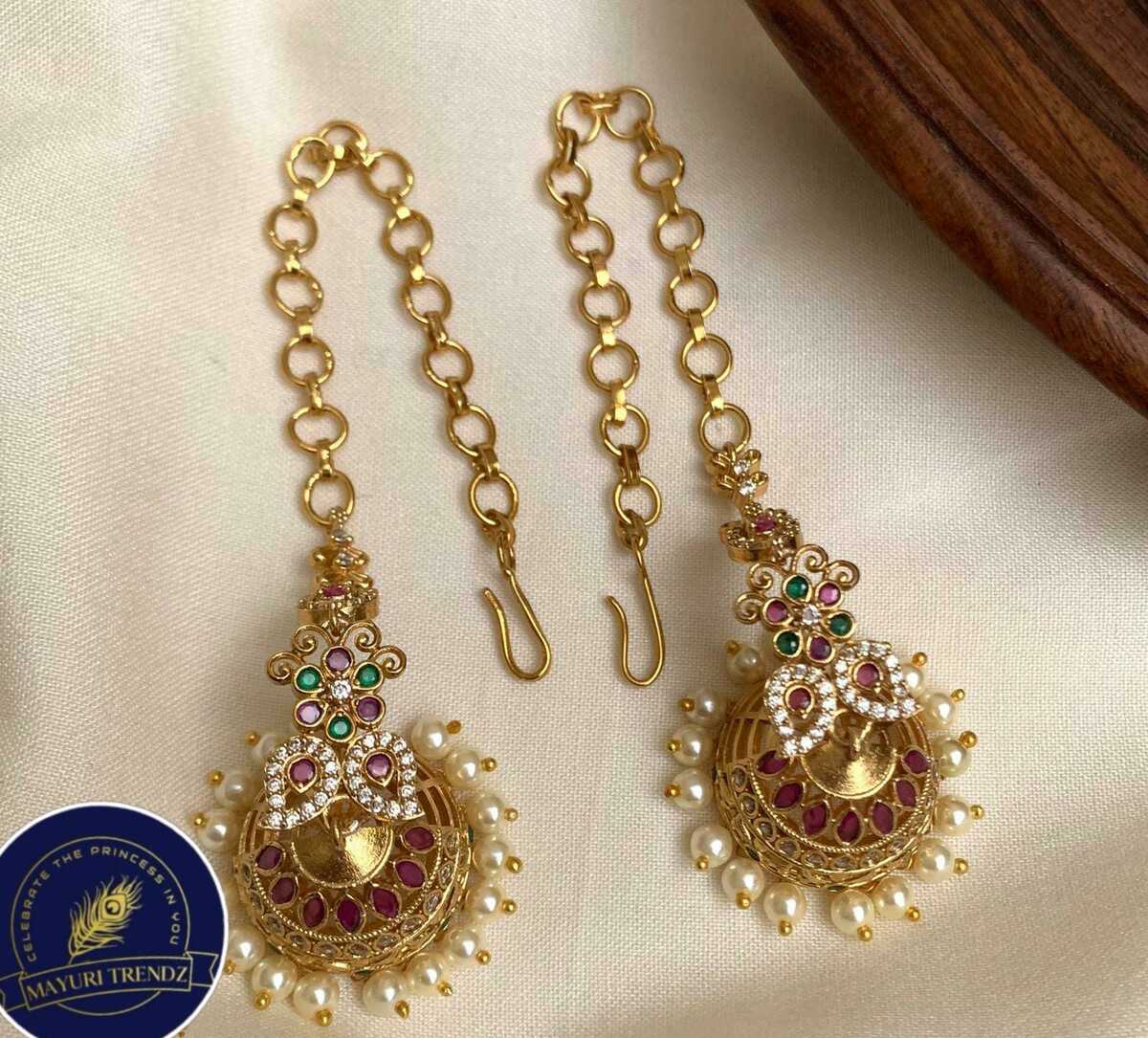 Stone Jhumka with Matti